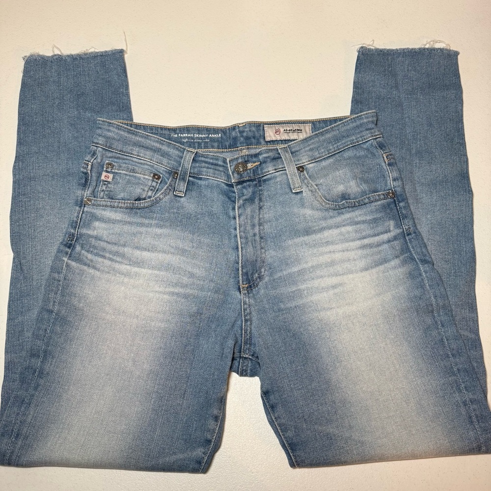 AG Adriano Goldshmied Womens 29R Denim Jeans Farrah Skinny Ankle High Rise Light